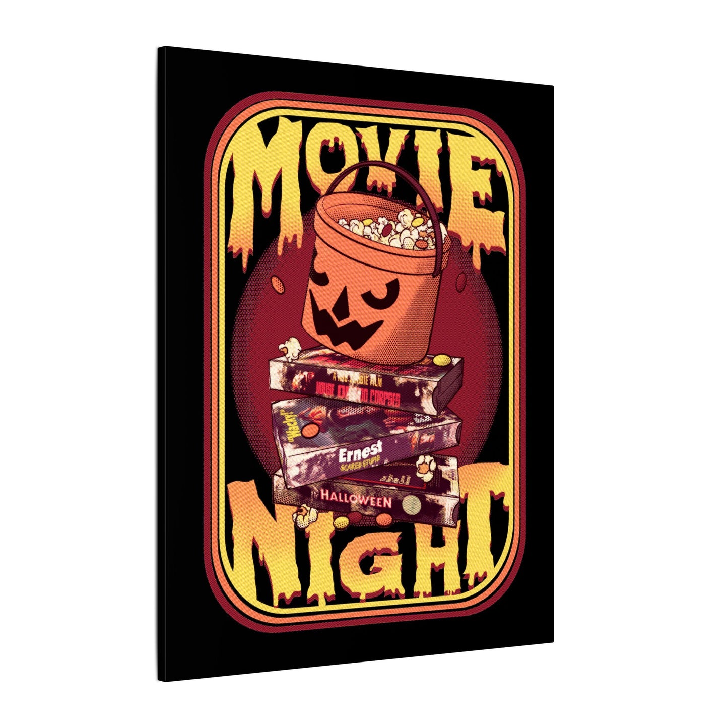 Retro Movie Night Matte Canvas Stretched