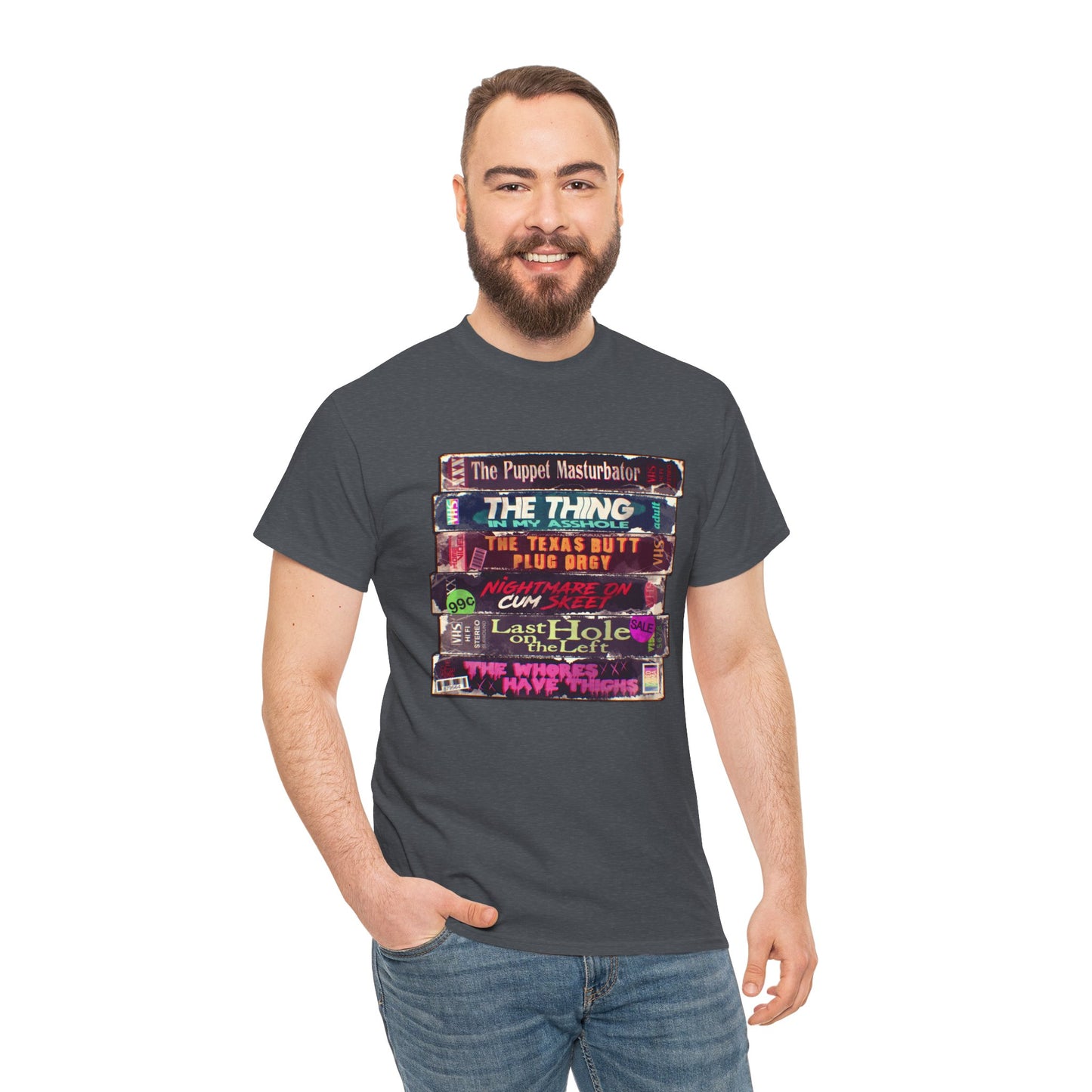 Adult Horror VHS Unisex Heavy Cotton Tee