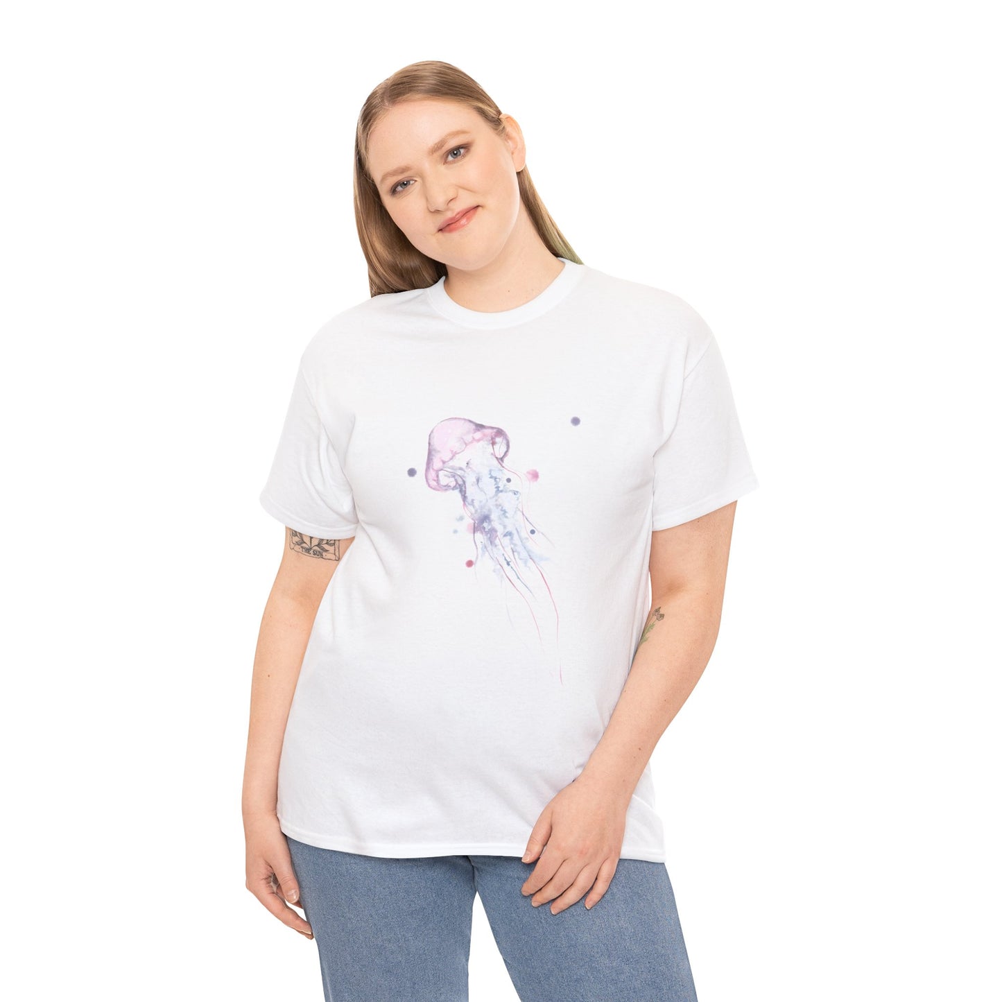 Jellyfish Watercolor Unisex Heavy Cotton Tee