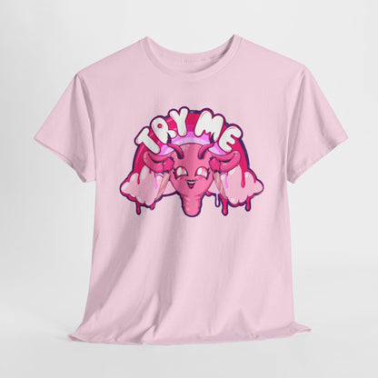 Try Me Uterus Unisex Heavy Cotton Tee
