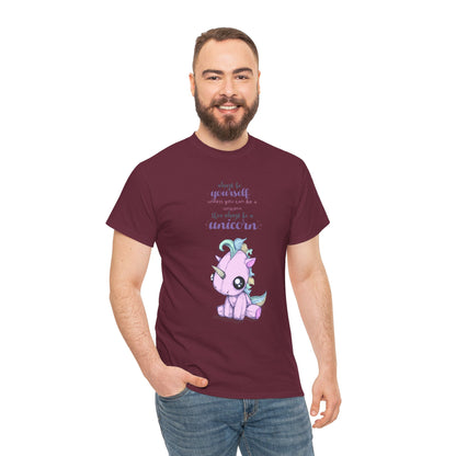 Be Yourself Unicorn Unisex Heavy Cotton Tee