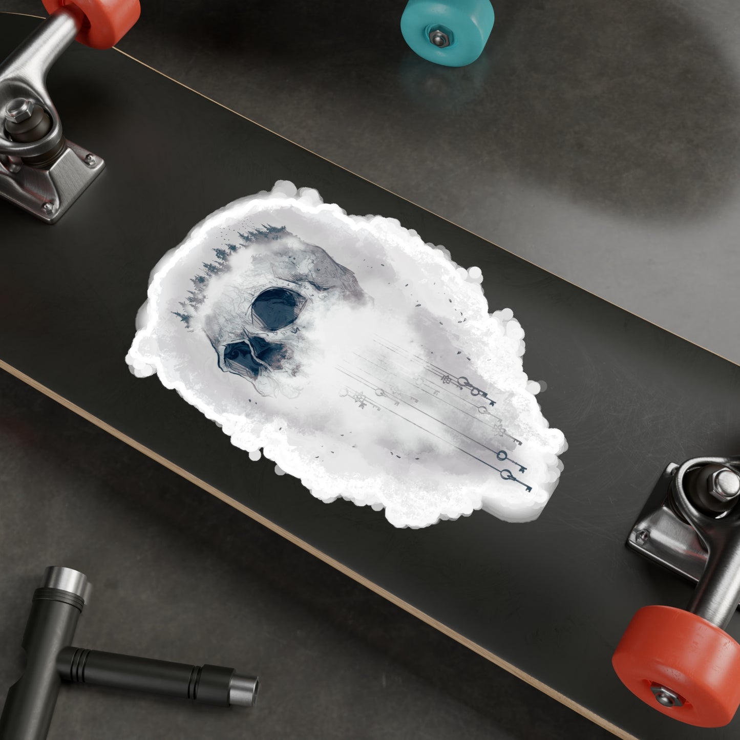 Elemental Skull Air Kiss-Cut Vinyl Decal