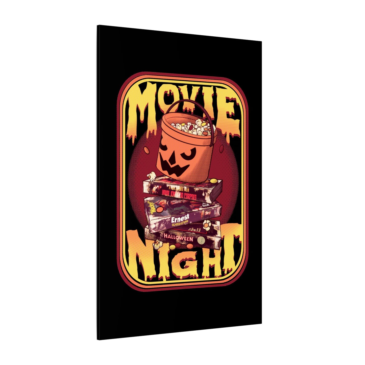 Retro Movie Night Matte Canvas Stretched