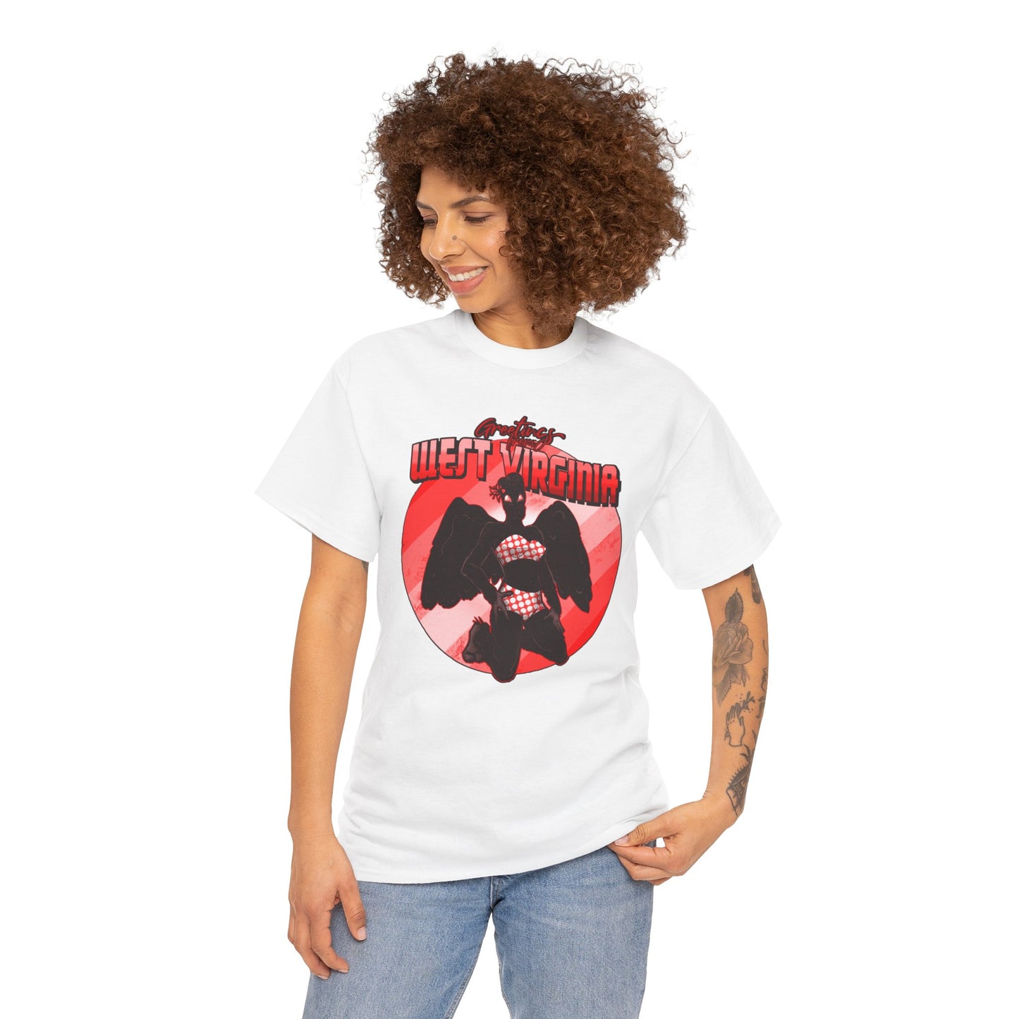 Cryptid Pinups: West Virginia Unisex Heavy Cotton Tee