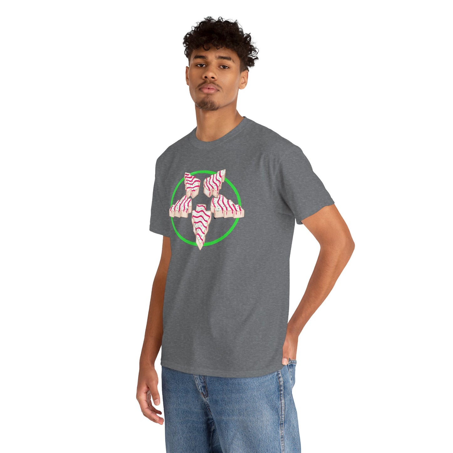 Christmas Tree Pentagram Cake Unisex Heavy Cotton Tee