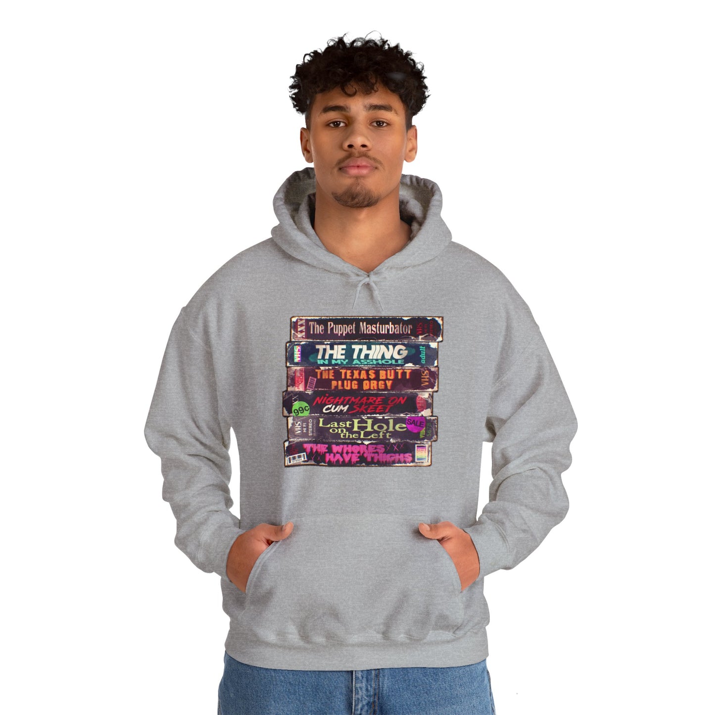 Adult Horror VHS Unisex Heavy Blend Hooded Sweatshirt