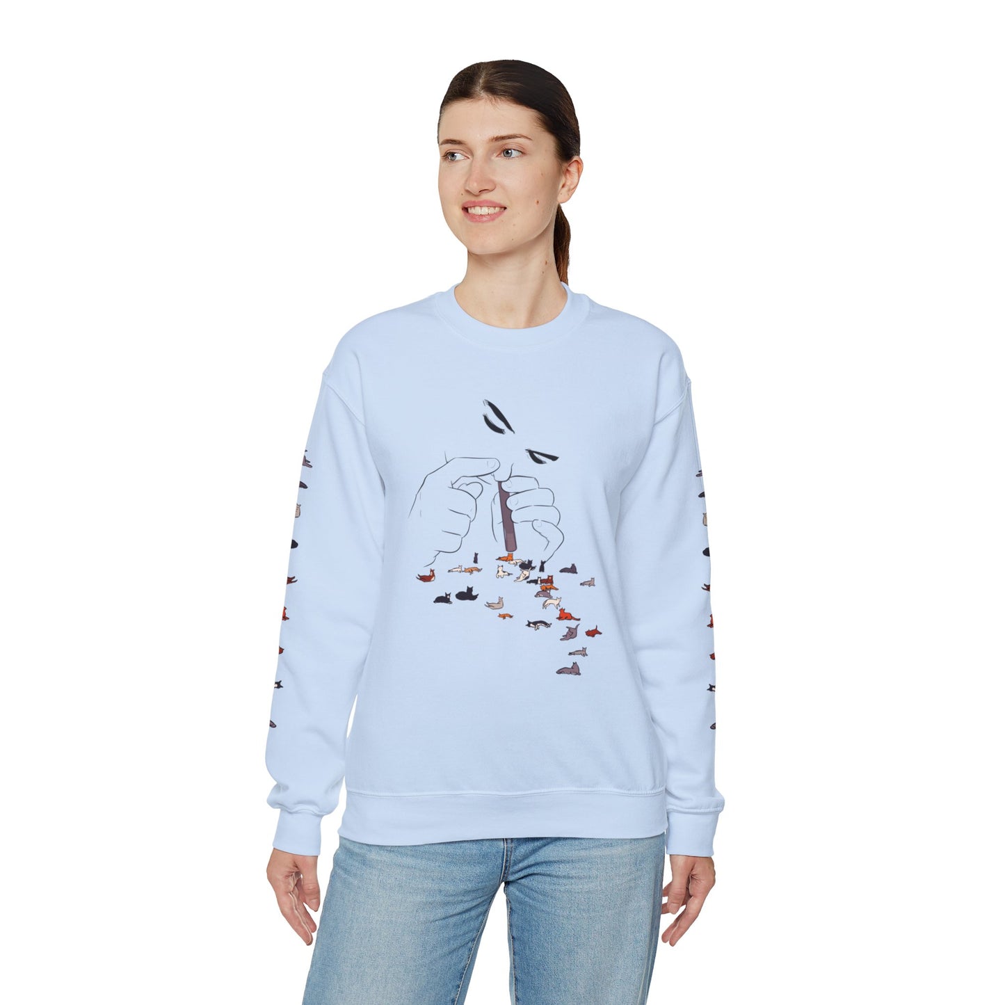 Serotonin Front + Back +Sleeve Print Unisex Heavy Blend Crewneck Sweatshirt