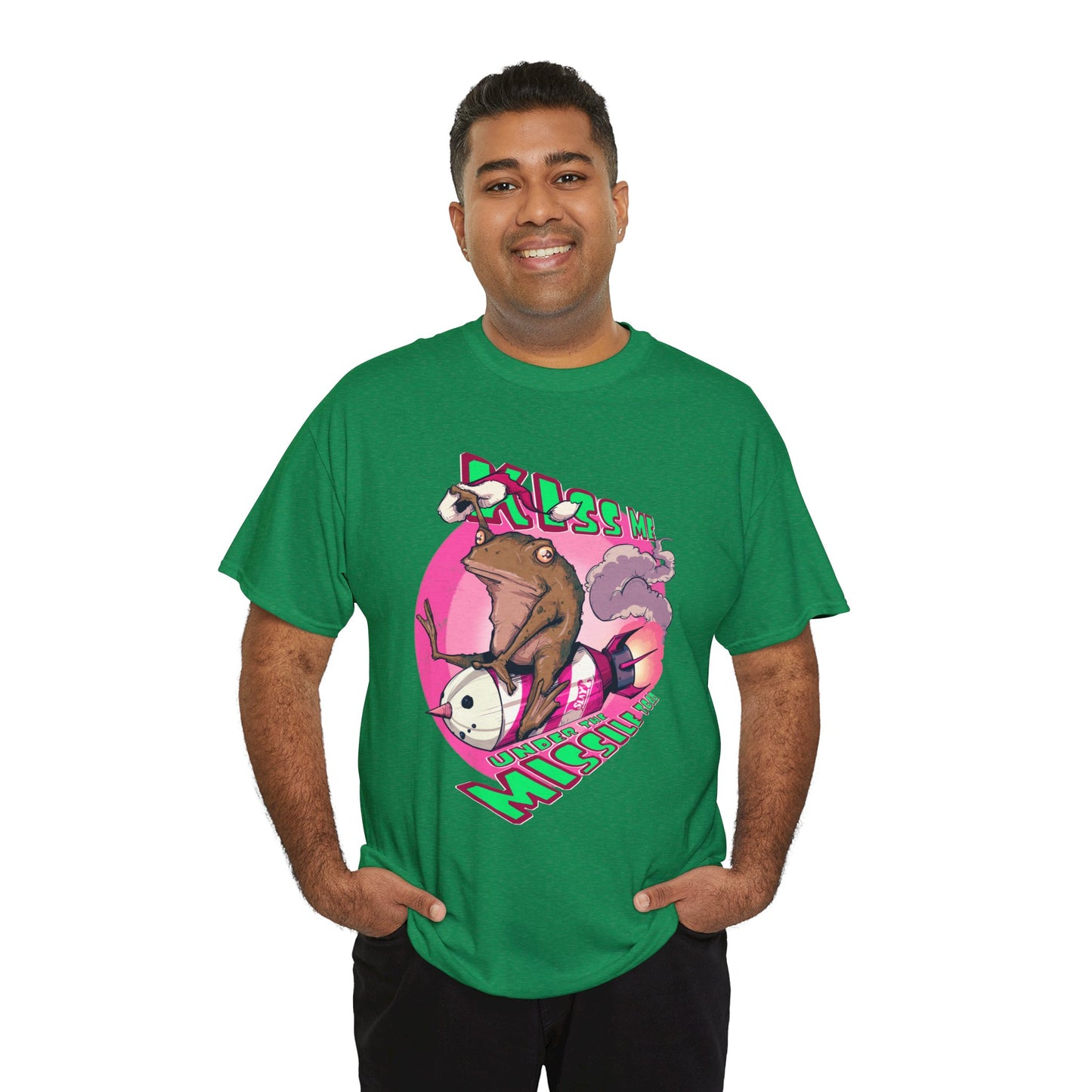 Kiss Me Under The Missile Toad Unisex Heavy Cotton Tee