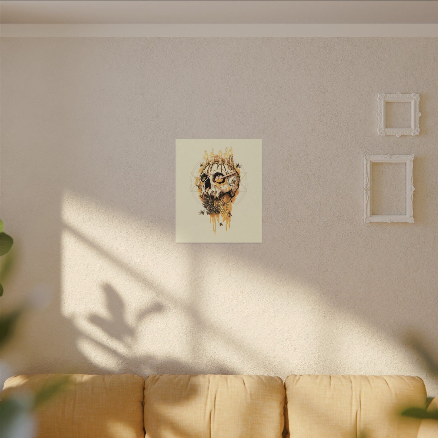 Elemental Skull Honeycore Matte Canvas Stretched