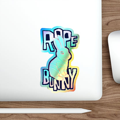 Rope Bunny Holographic Die-cut Stickers