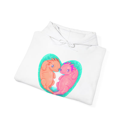 Axolotls In Love  Unisex Heavy Blend Hooded Sweatshirt