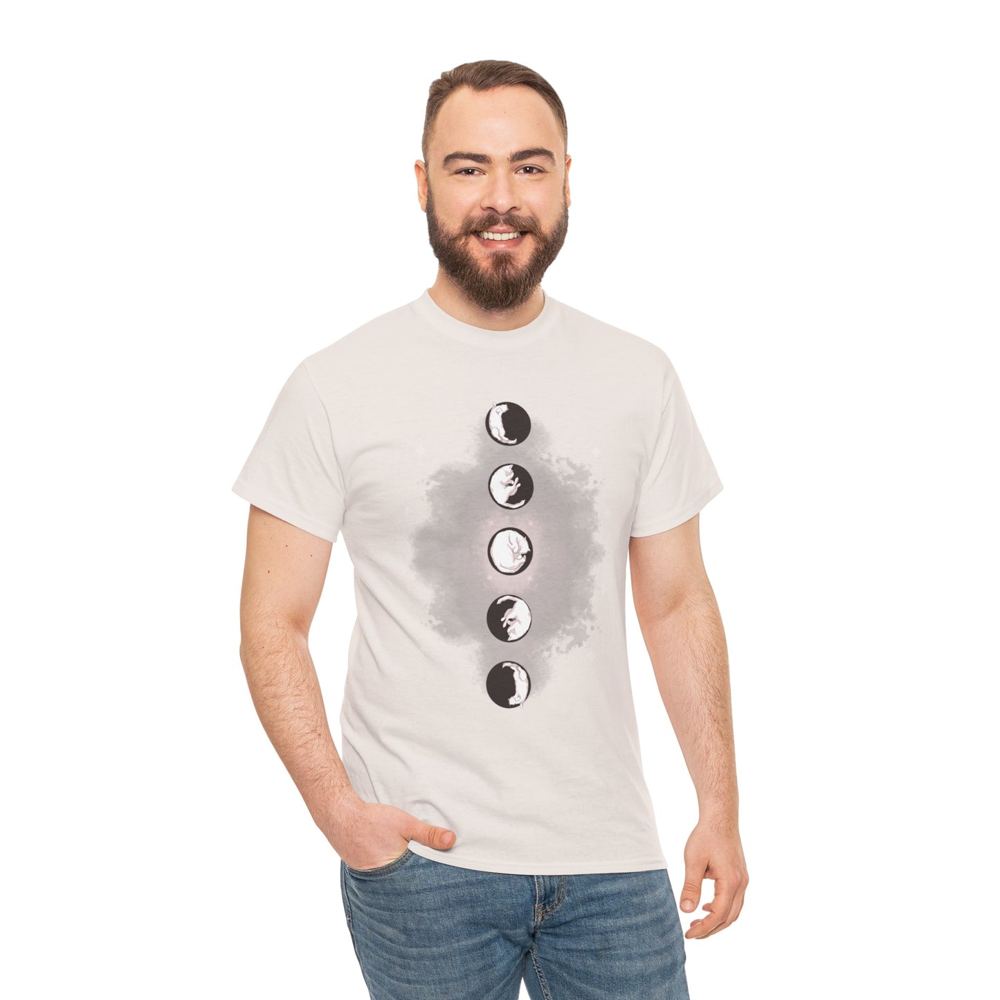 Cat Phases Unisex Heavy Cotton Tee