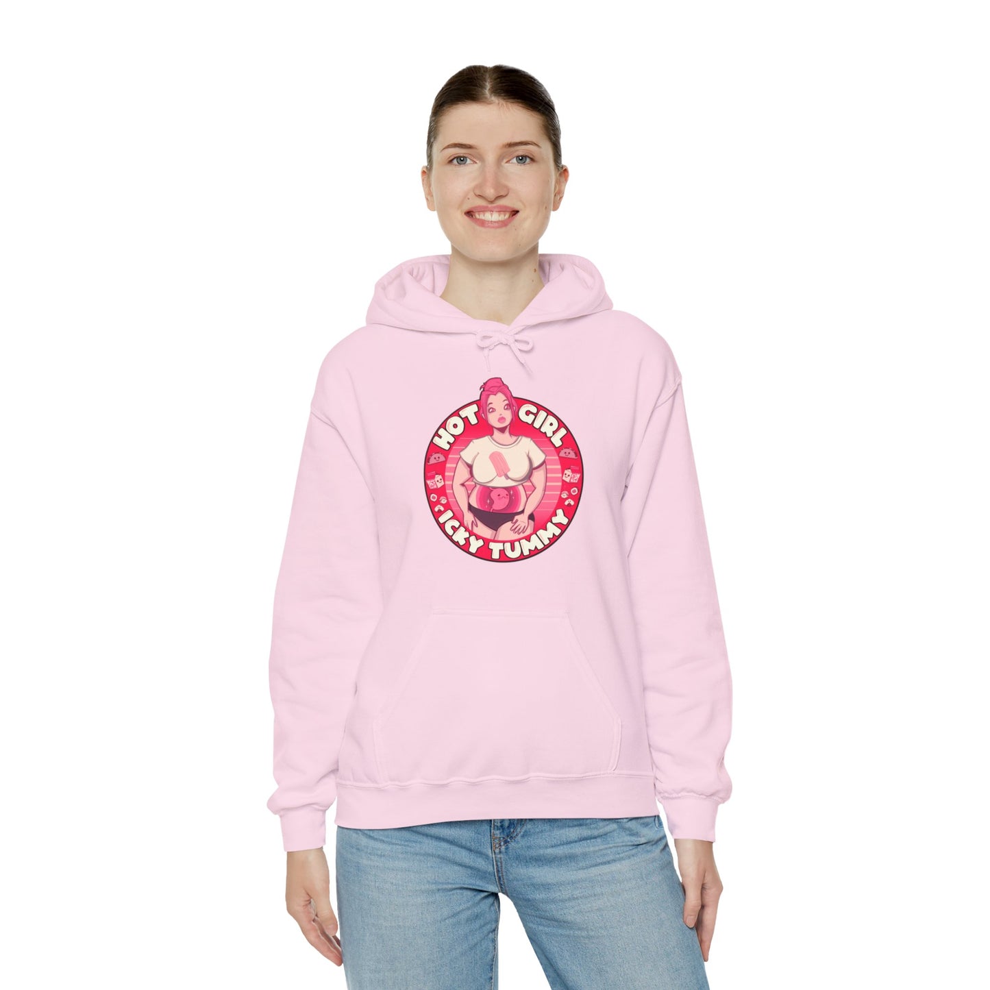 Hot Girl Icky Tummy Unisex Heavy Blend Hooded Sweatshirt