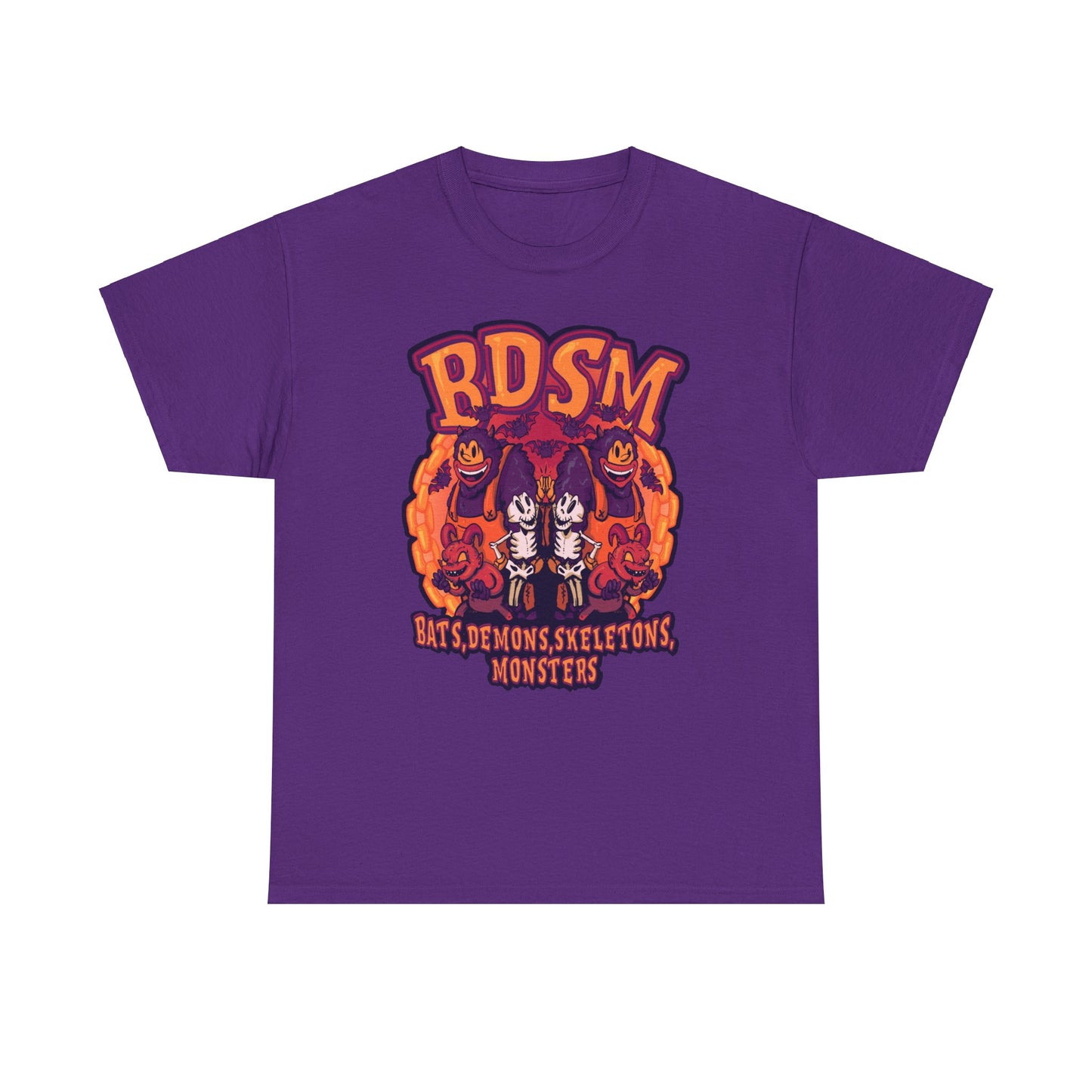 Bats Demons Skeletons Monsters Unisex Heavy Cotton Tee