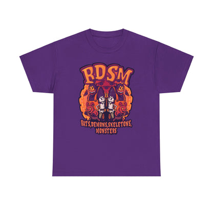 Bats Demons Skeletons Monsters Unisex Heavy Cotton Tee