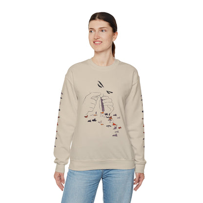Serotonin Front + Back +Sleeve Print Unisex Heavy Blend Crewneck Sweatshirt