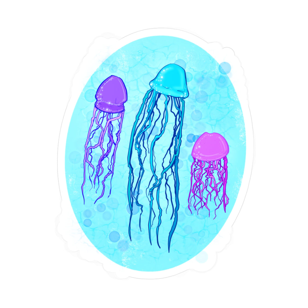Jellyfish Varieties Kiss-Cut Vinyl Decal