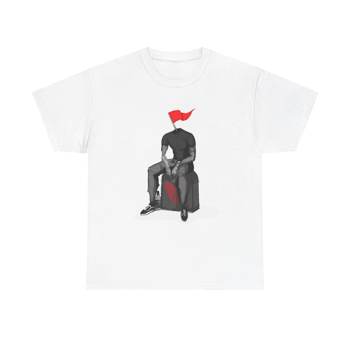 Red Flag Male Unisex Heavy Cotton Tee