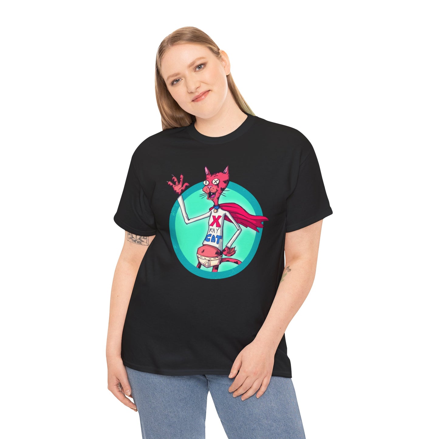X-Ray Cat Unisex Heavy Cotton Tee