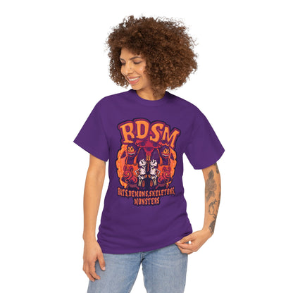 Bats Demons Skeletons Monsters Unisex Heavy Cotton Tee