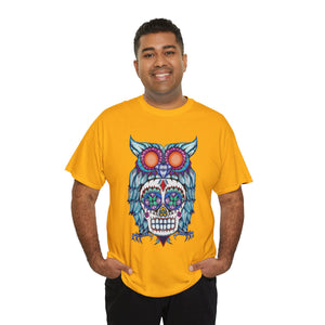 Sugar Skull Owl Unisex Heavy Cotton Tee