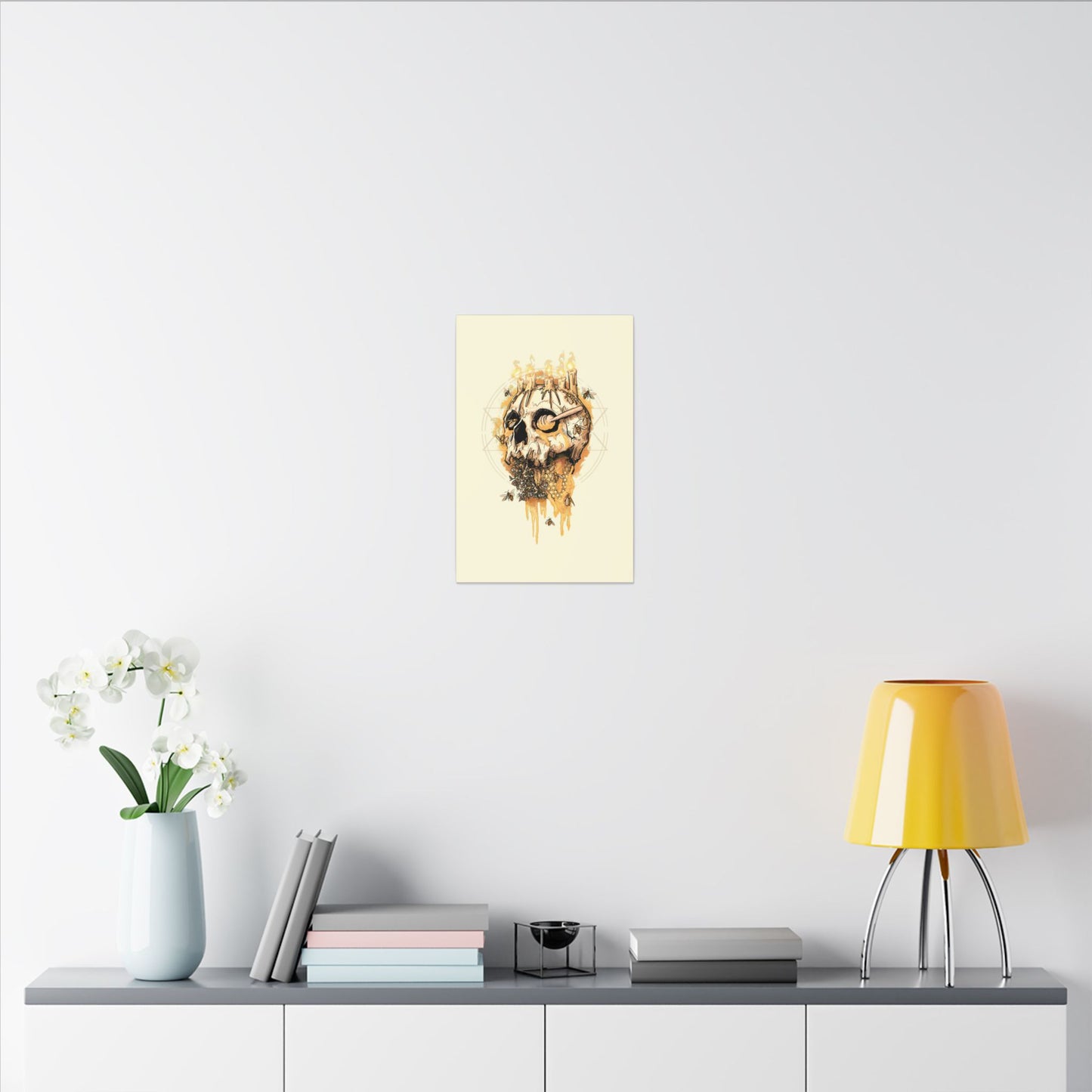 Elemental Skull Honeycore Matte Canvas Stretched