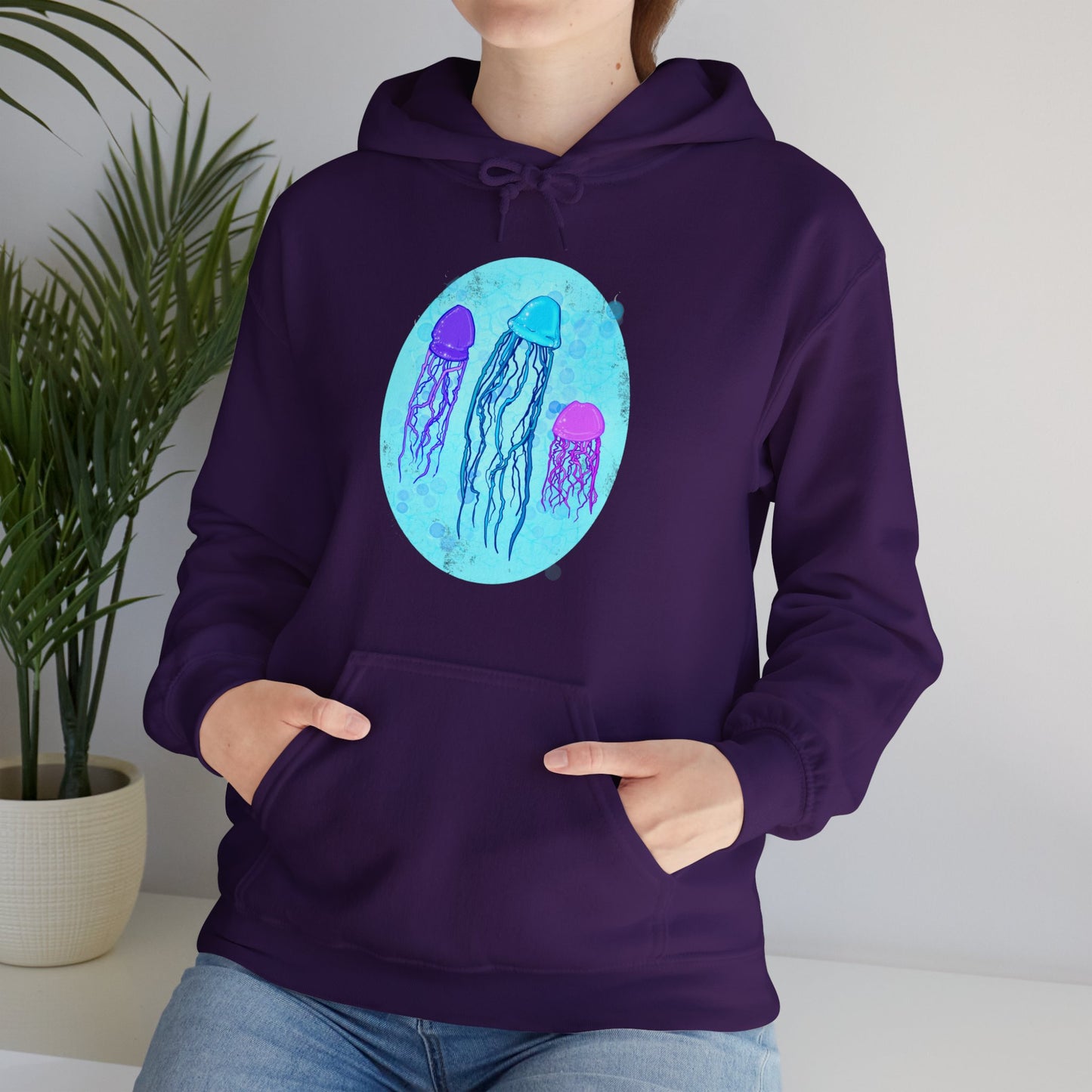 Jellyfish Varieties Unisex Heavy Blend Hooded Sweatshirt