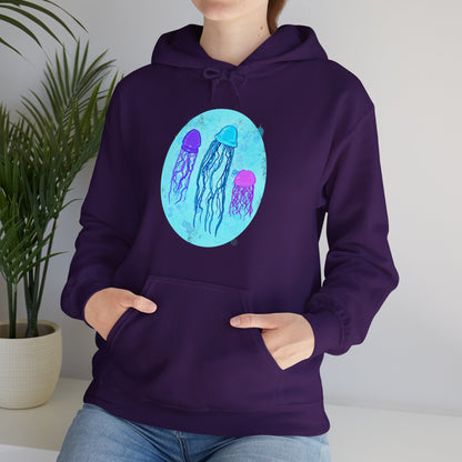 Jellyfish Varieties Unisex Heavy Blend Hooded Sweatshirt