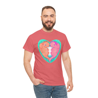 Axolotls In Love Unisex Heavy Cotton Tee