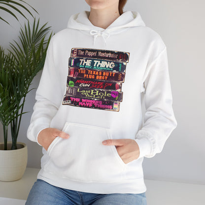 Adult Horror VHS Unisex Heavy Blend Hooded Sweatshirt