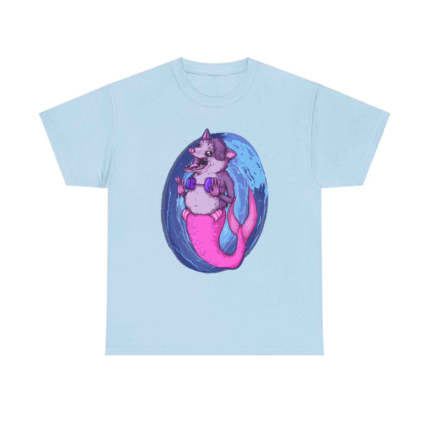 Mermaid Opossum Unisex Heavy Cotton Tee