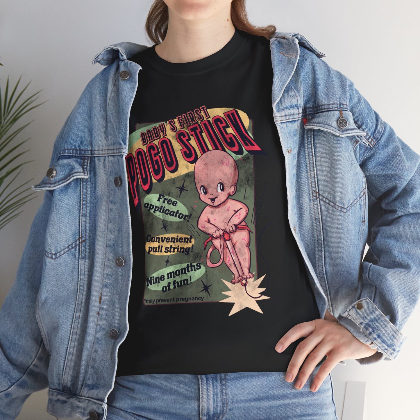 Baby's First Pogo Stick Unisex Heavy Cotton Tee