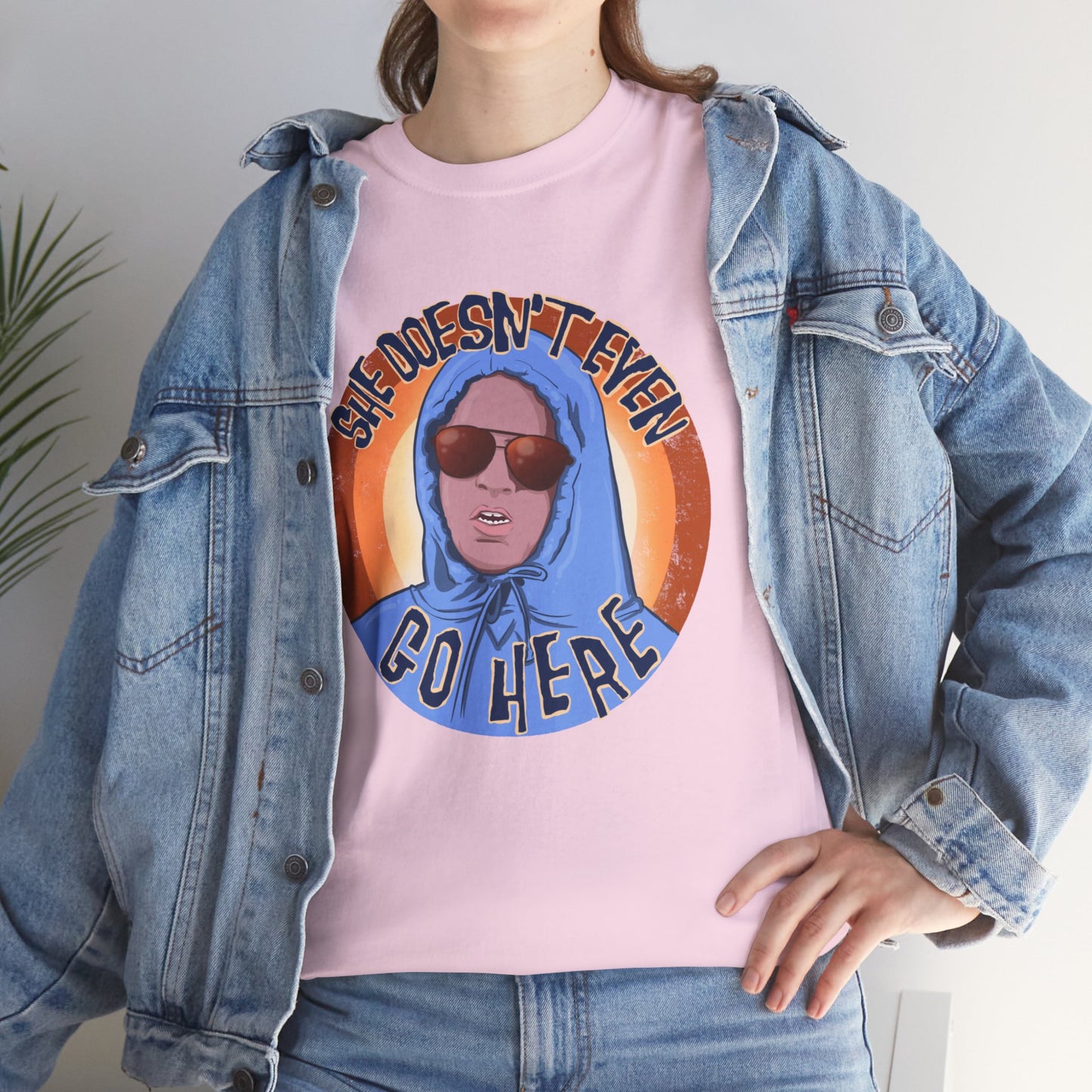 She Doesn't Even Go Here Unisex Heavy Cotton Patreon Tee