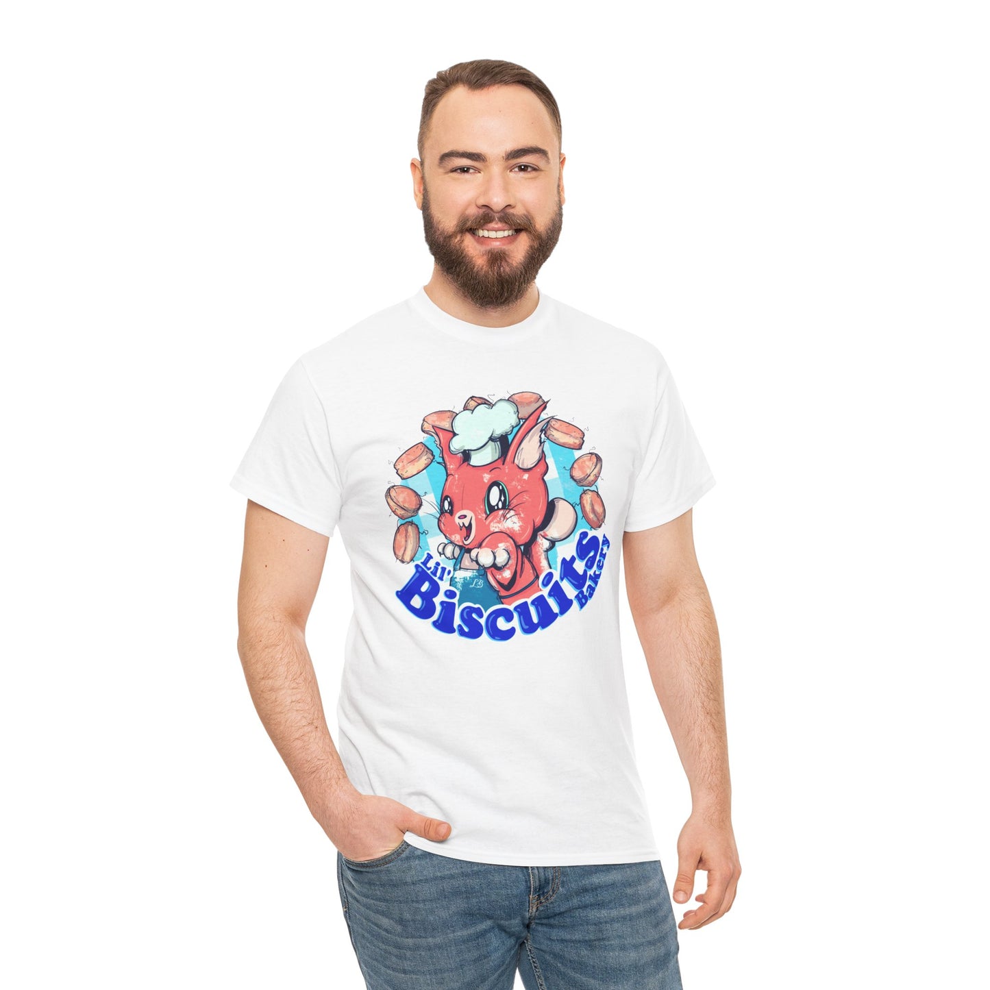 Lil Biscuits Cat Bakery Unisex Heavy Cotton Tee