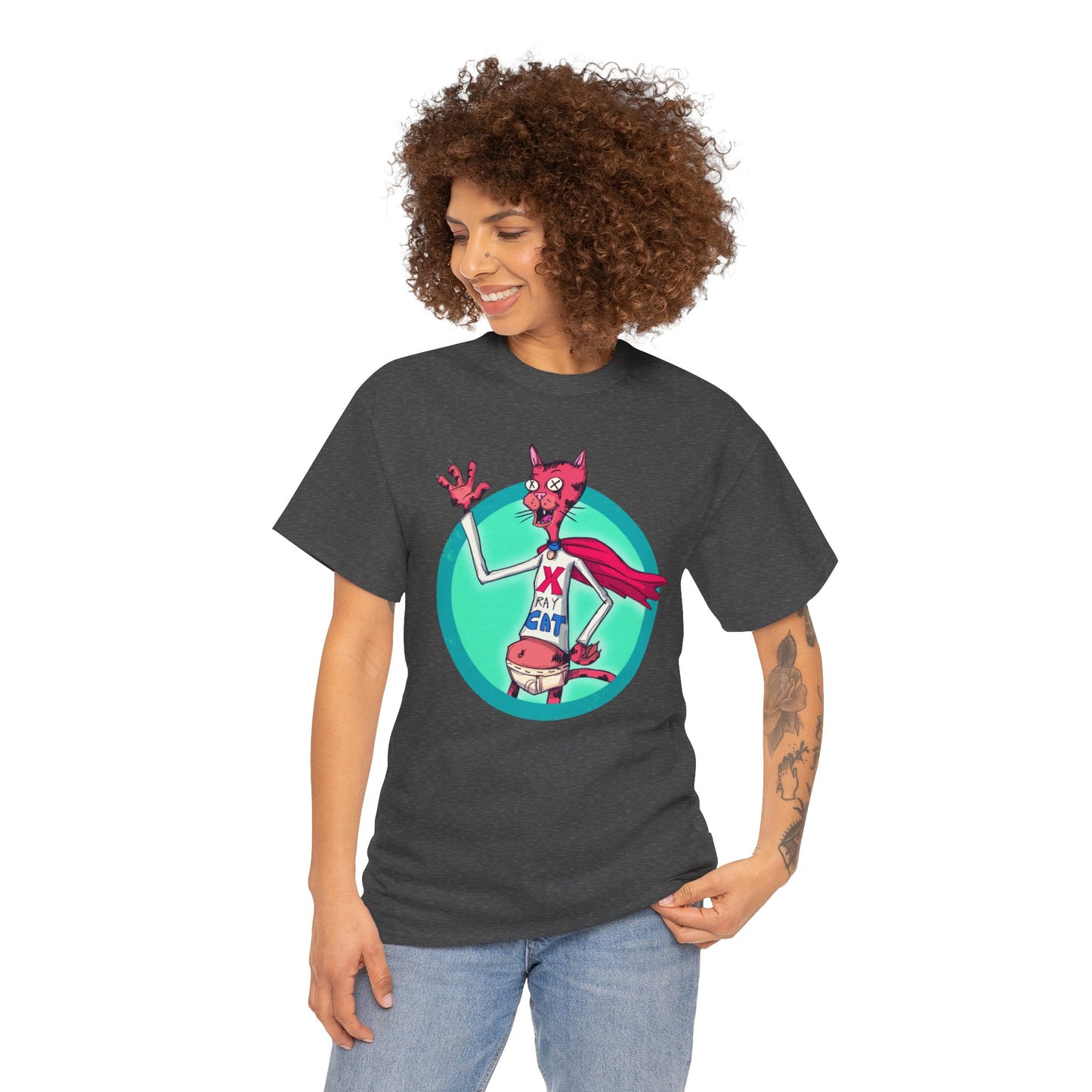 X-Ray Cat Unisex Heavy Cotton Tee