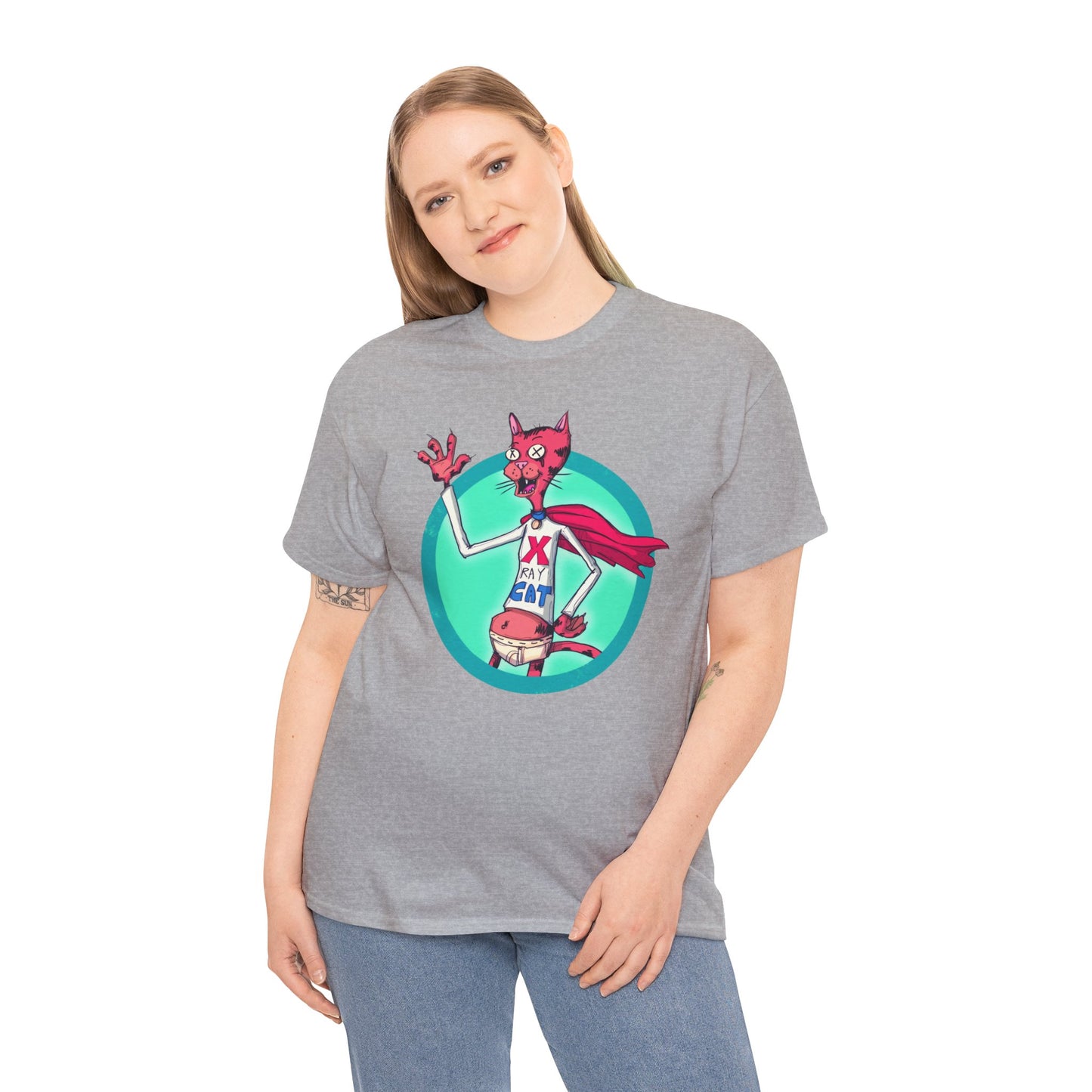 X-Ray Cat Unisex Heavy Cotton Tee