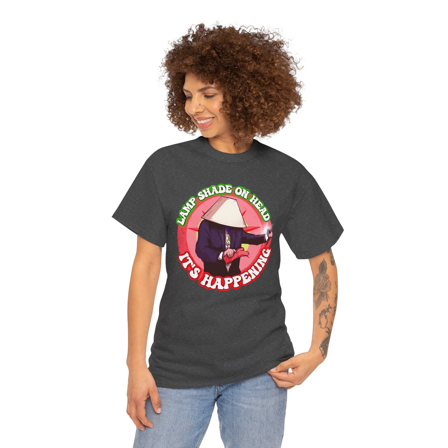 Lampshade On Head Unisex Heavy Cotton Tee