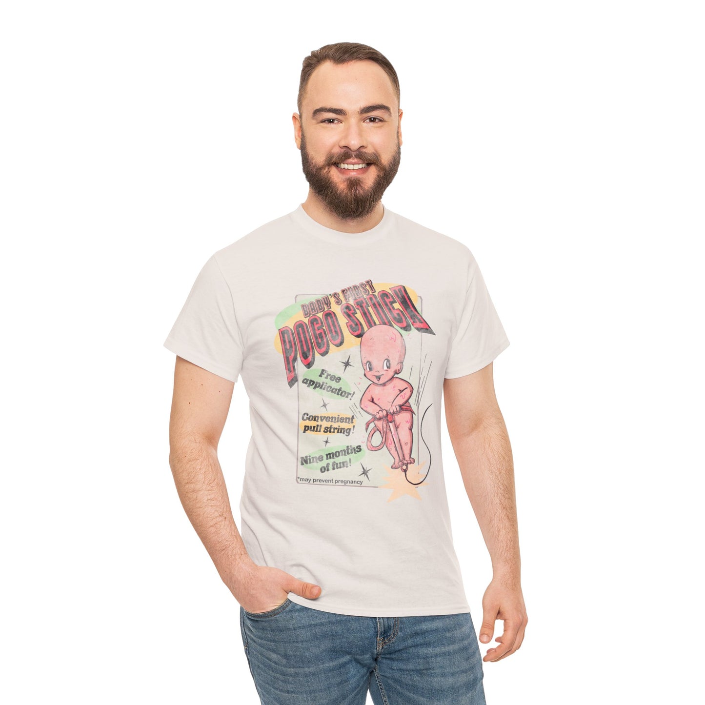 Baby's First Pogo Stick Unisex Heavy Cotton Tee