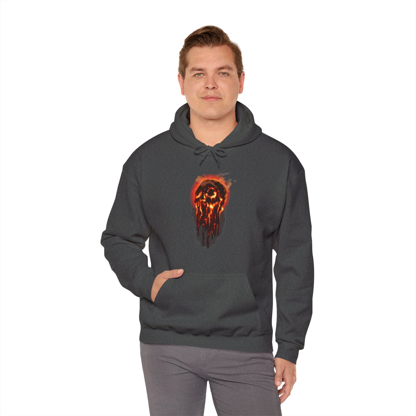 Elemental Skull Fire Unisex Heavy Blend Hooded Sweatshirt