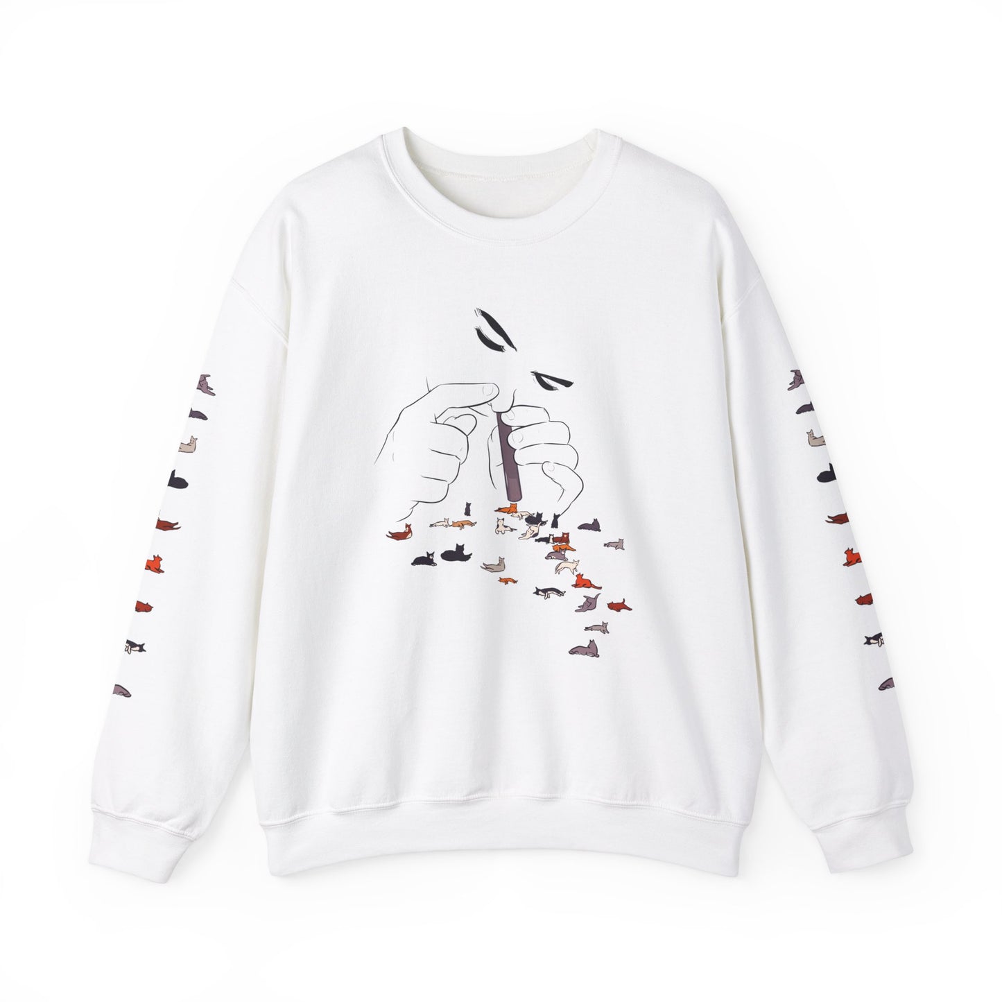 Serotonin Front + Back +Sleeve Print Unisex Heavy Blend Crewneck Sweatshirt