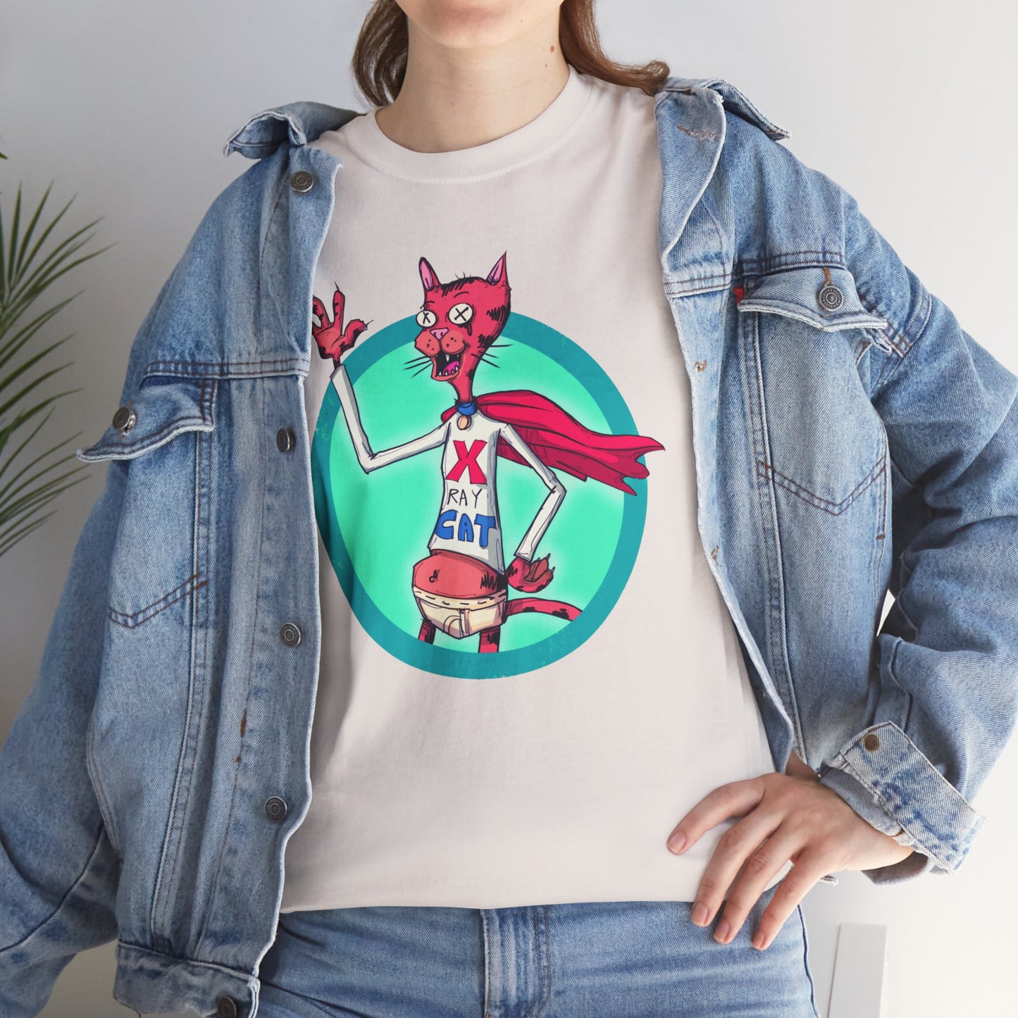 X-Ray Cat Unisex Heavy Cotton Tee