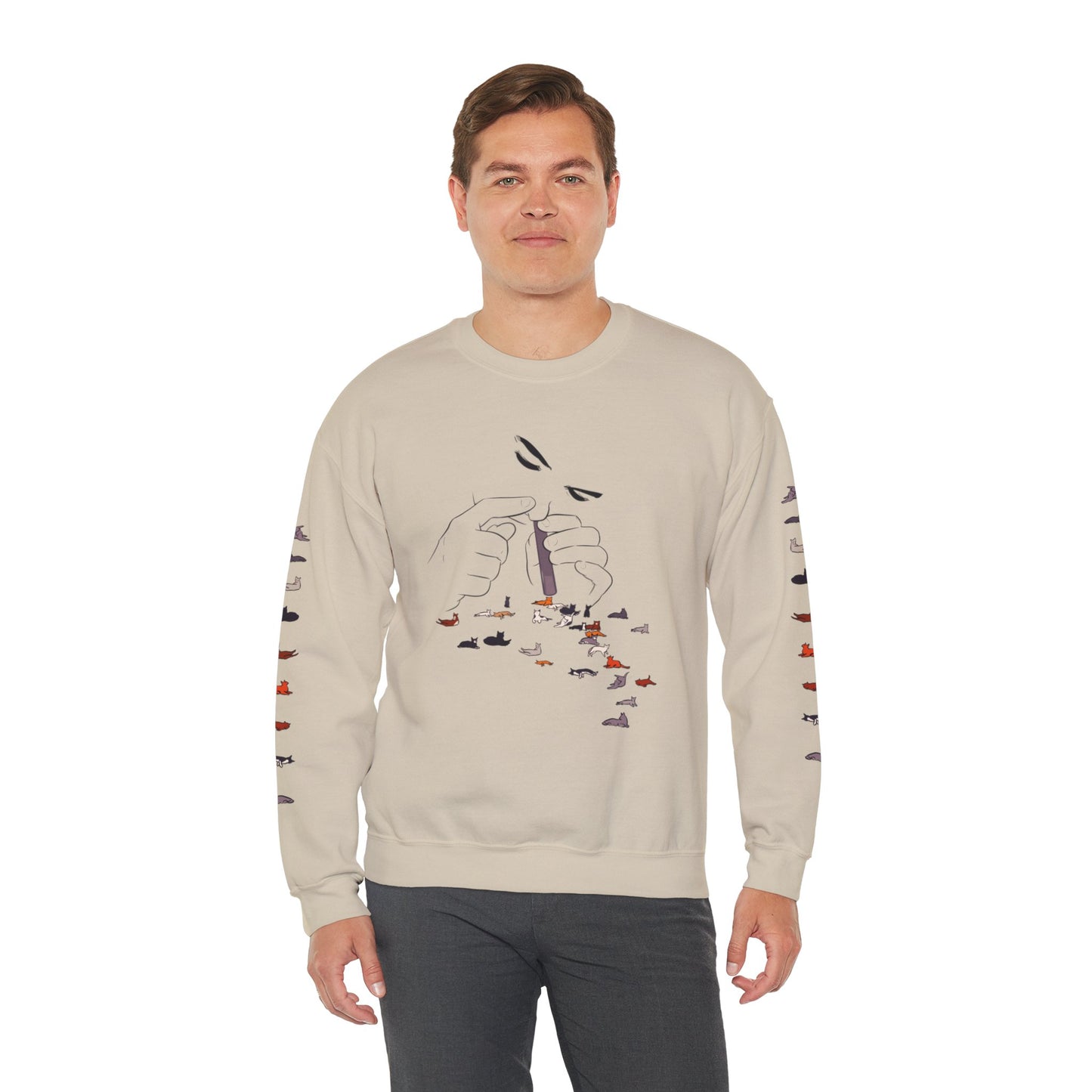 Serotonin Front + Back +Sleeve Print Unisex Heavy Blend Crewneck Sweatshirt