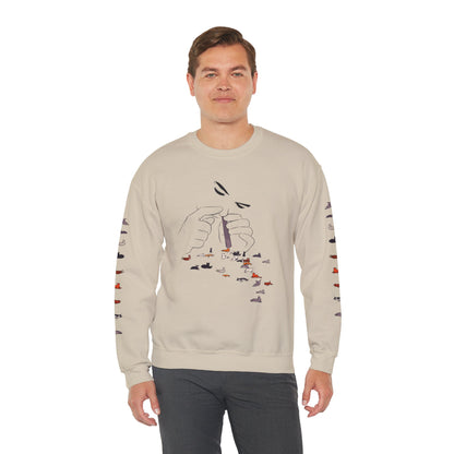 Serotonin Front + Back +Sleeve Print Unisex Heavy Blend Crewneck Sweatshirt