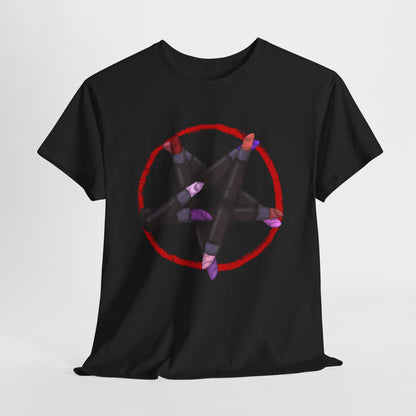 Lipstick Pentagram Unisex Heavy Cotton Tee