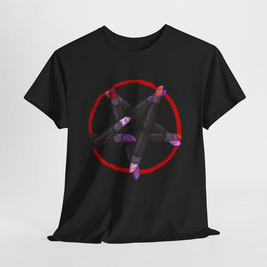 Lipstick Pentagram Unisex Heavy Cotton Tee
