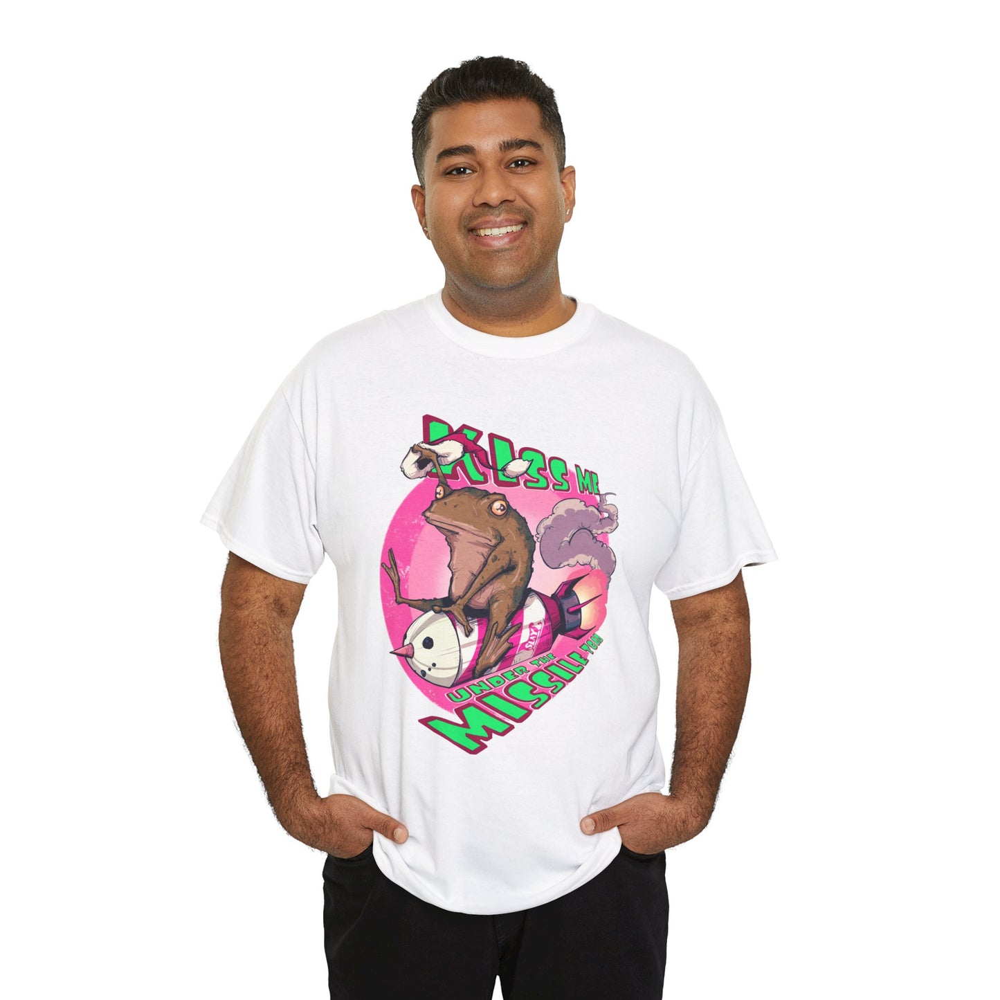 Kiss Me Under The Missile Toad Unisex Heavy Cotton Tee