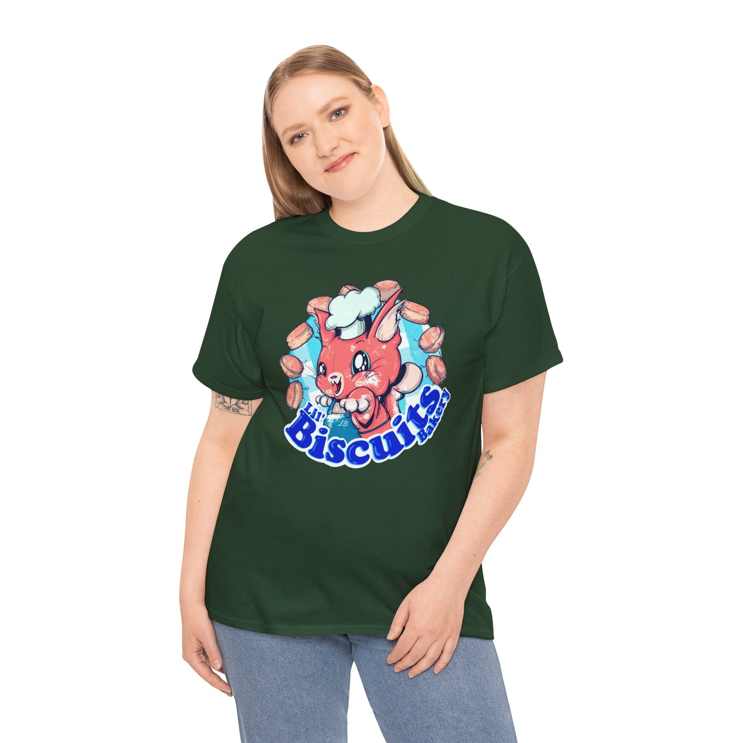 Lil Biscuits Cat Bakery Unisex Heavy Cotton Tee