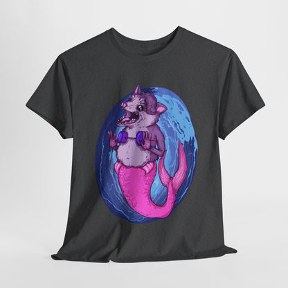 Mermaid Opossum Unisex Heavy Cotton Tee