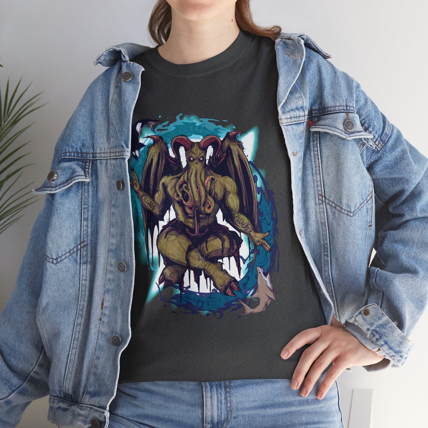 Baphomet Cthulhu Unisex Heavy Cotton Tee