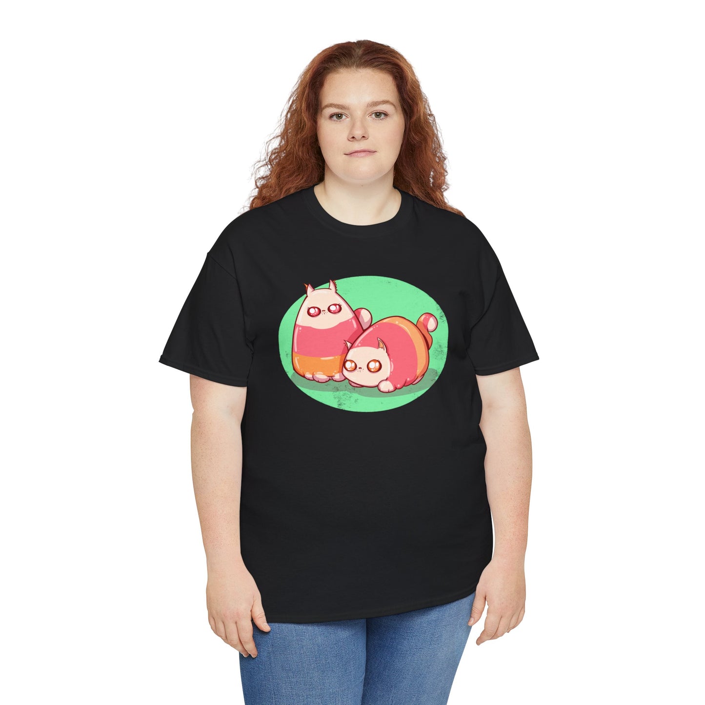 Candy Corn Cats Unisex Heavy Cotton Tee